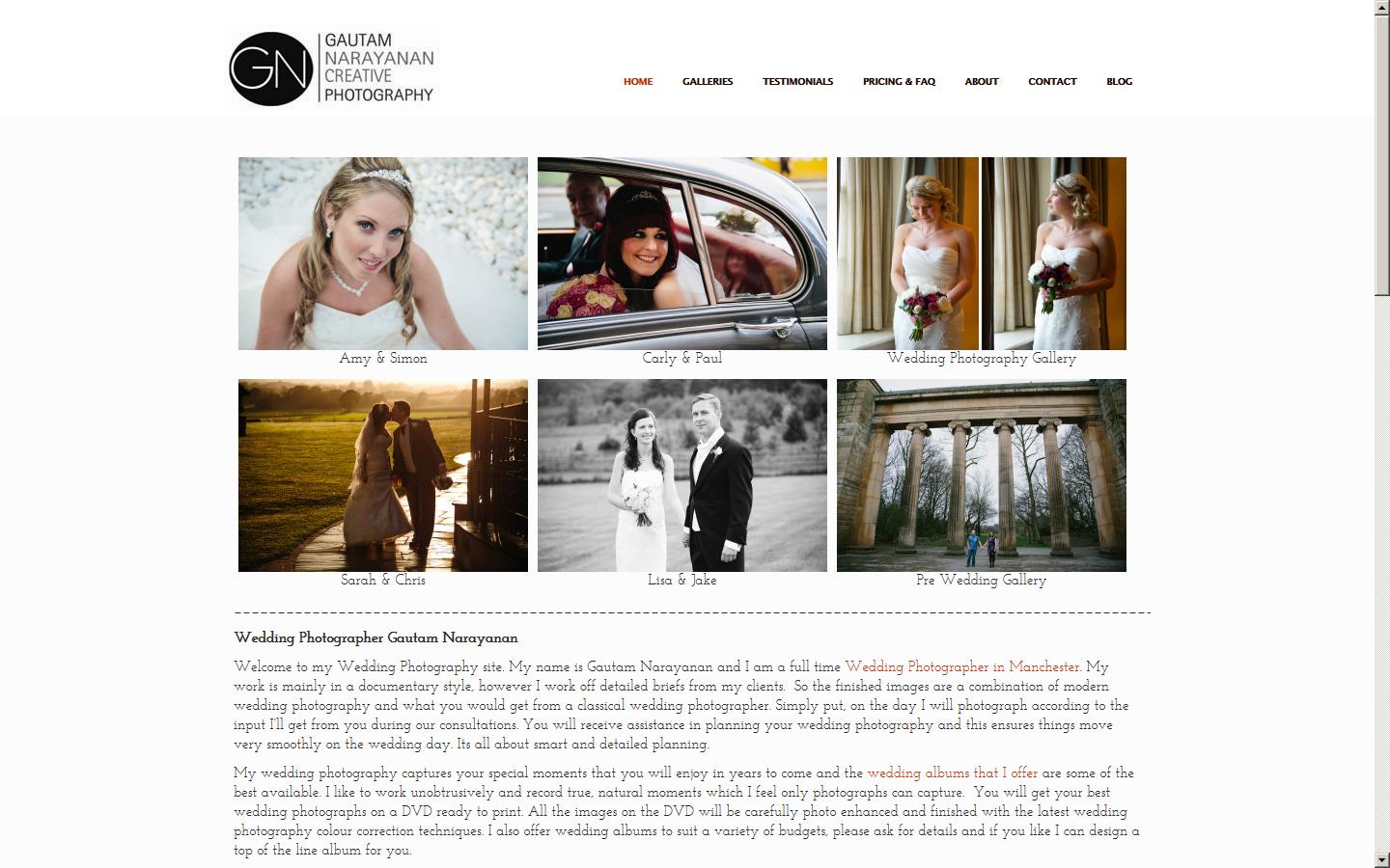 Gautam Narayanan Photography Website
