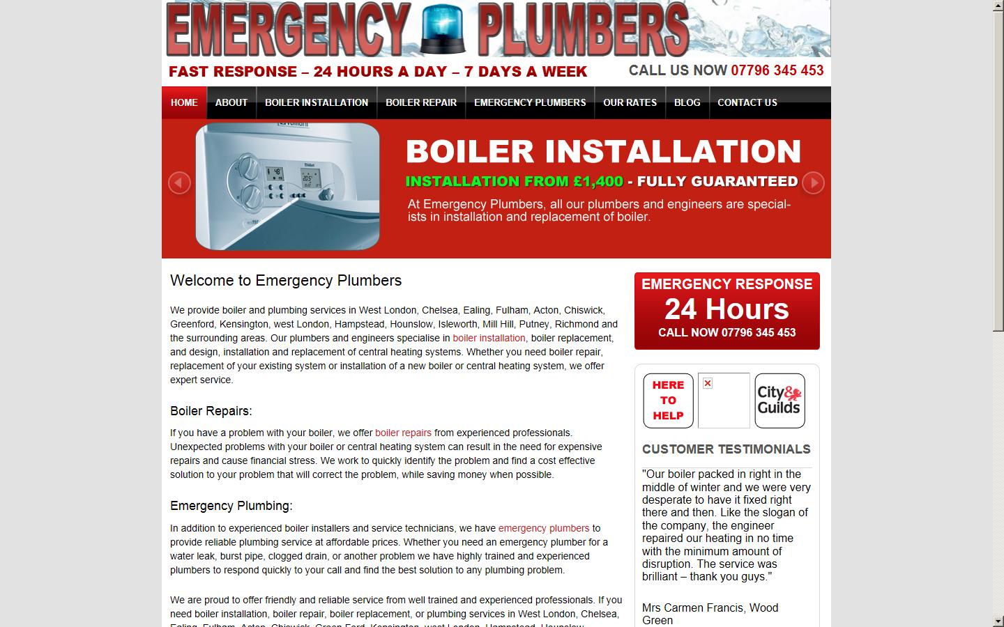 Emergency Plumbers Website