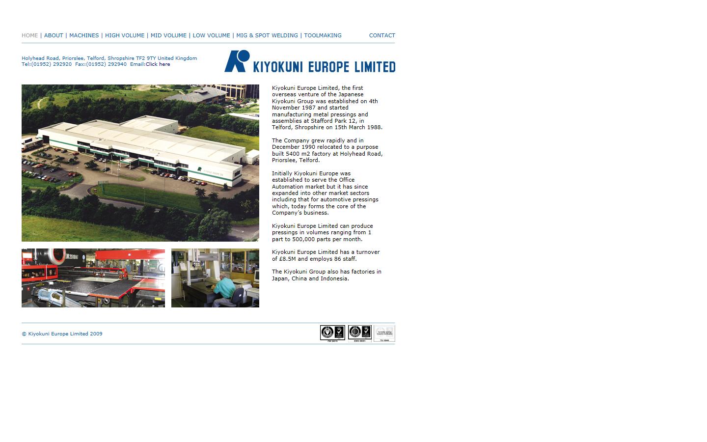 Kiyokuni Europe Ltd Website