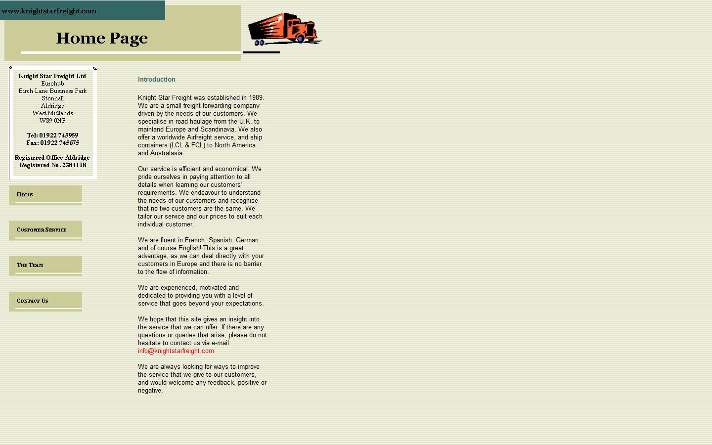 Knight Star Freight Ltd Website