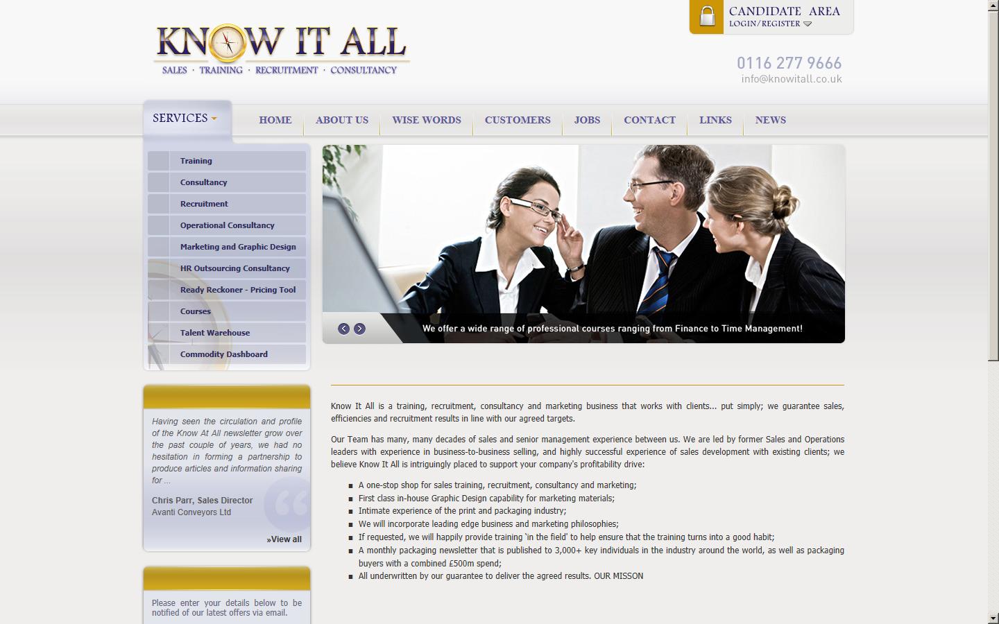 Know It All UK Ltd Website