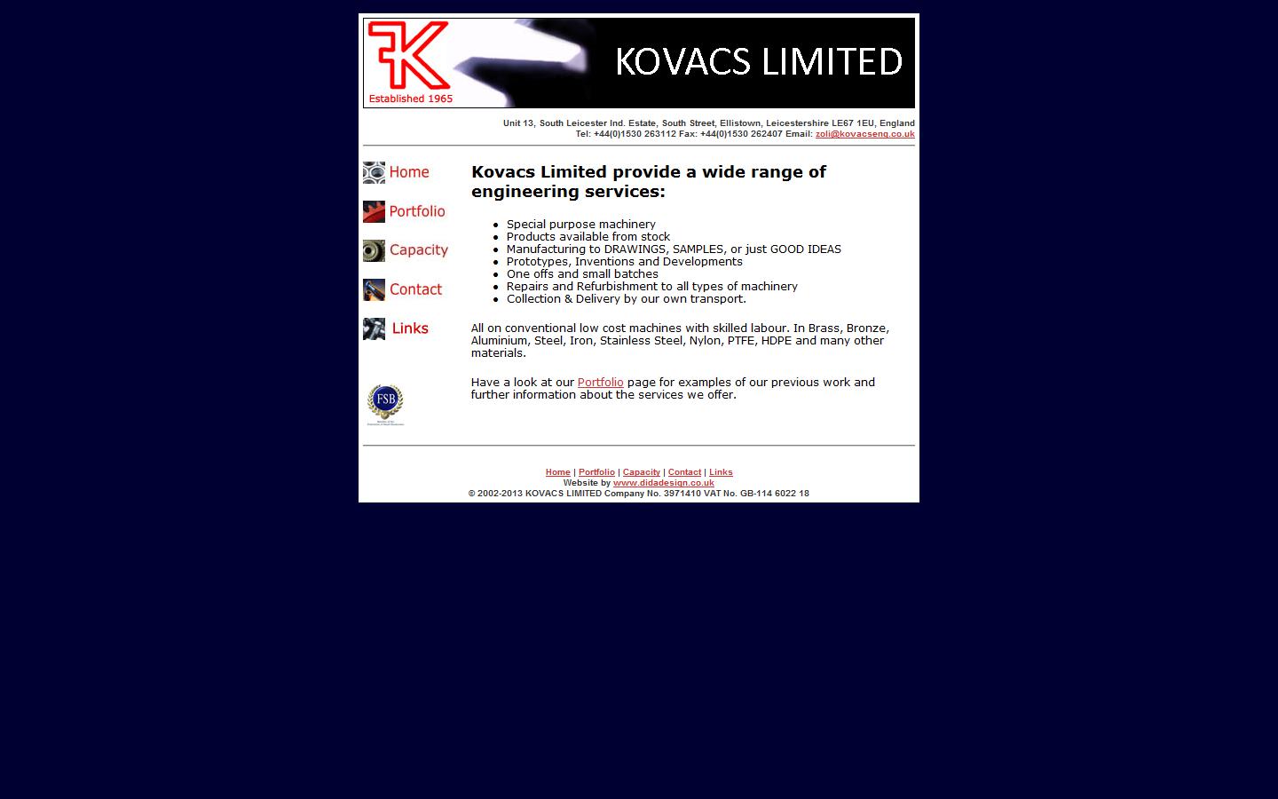 Kovacs Ltd Website
