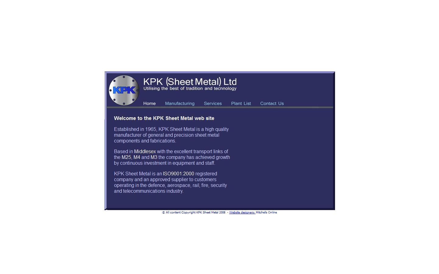 KPK (Sheet Metal) Ltd Website