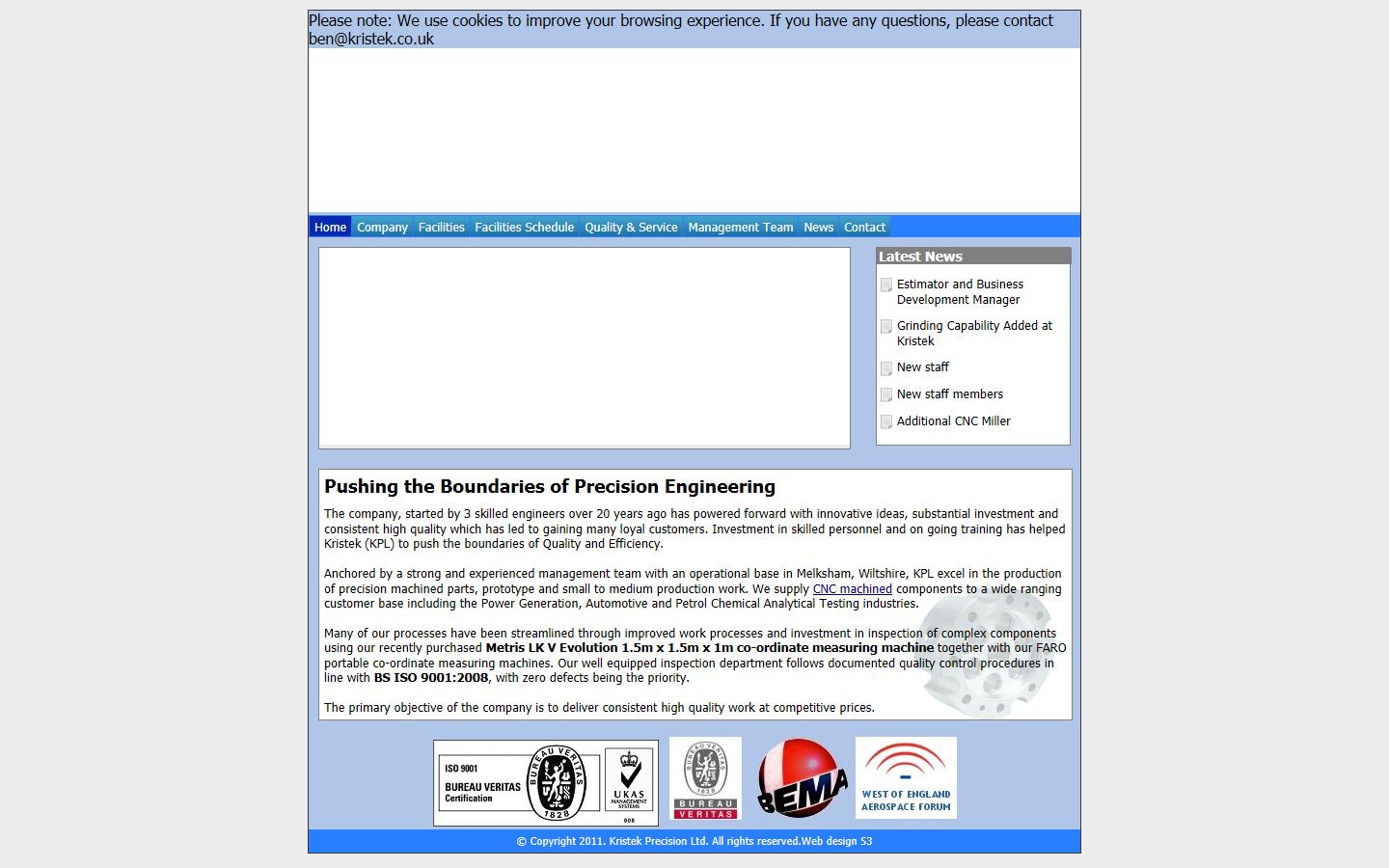 Kristek Precision Ltd Website