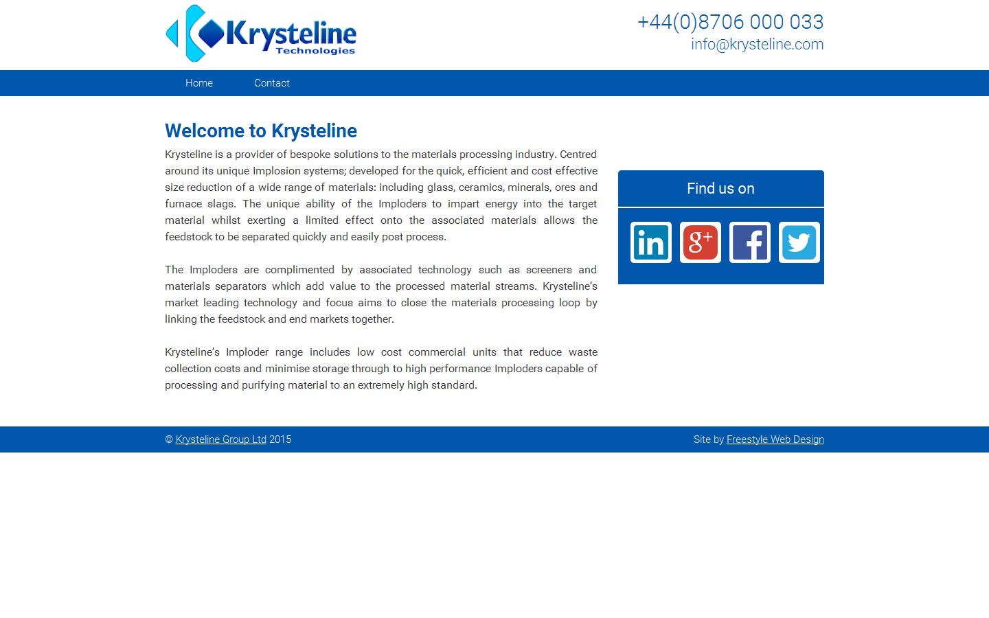 Krysteline Group Ltd Website
