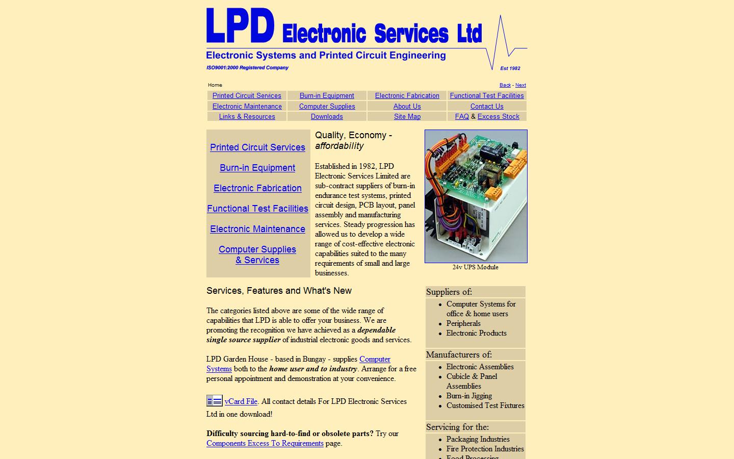 LPD Electronic Services Ltd Website