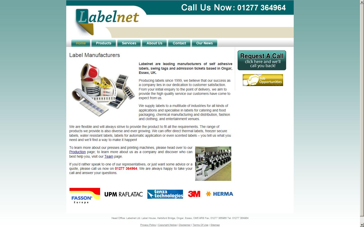 Labelnet Ltd Website