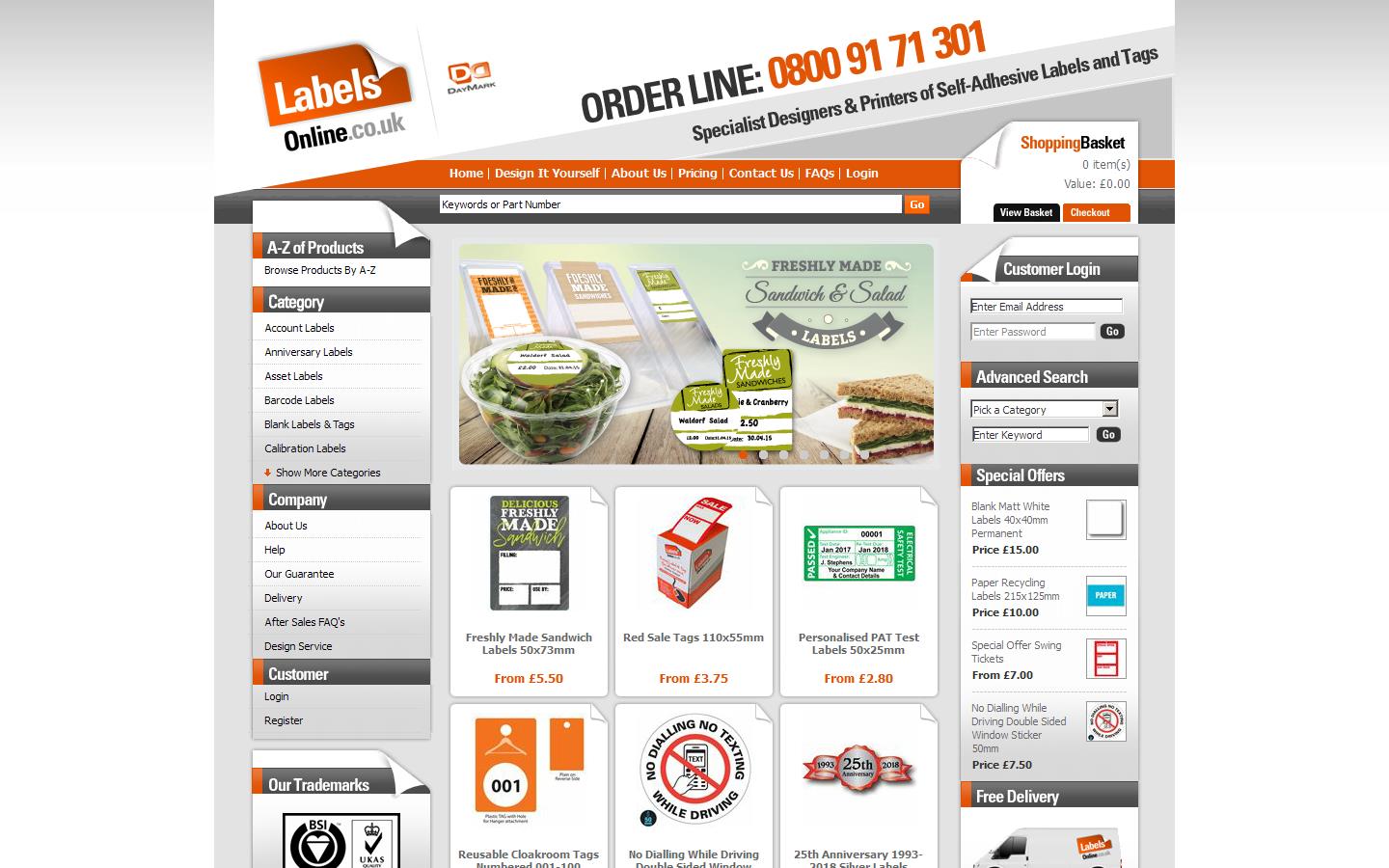 Labels Online - Daymark Website