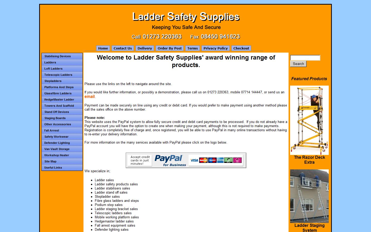 Ladder Safety Supplies Website