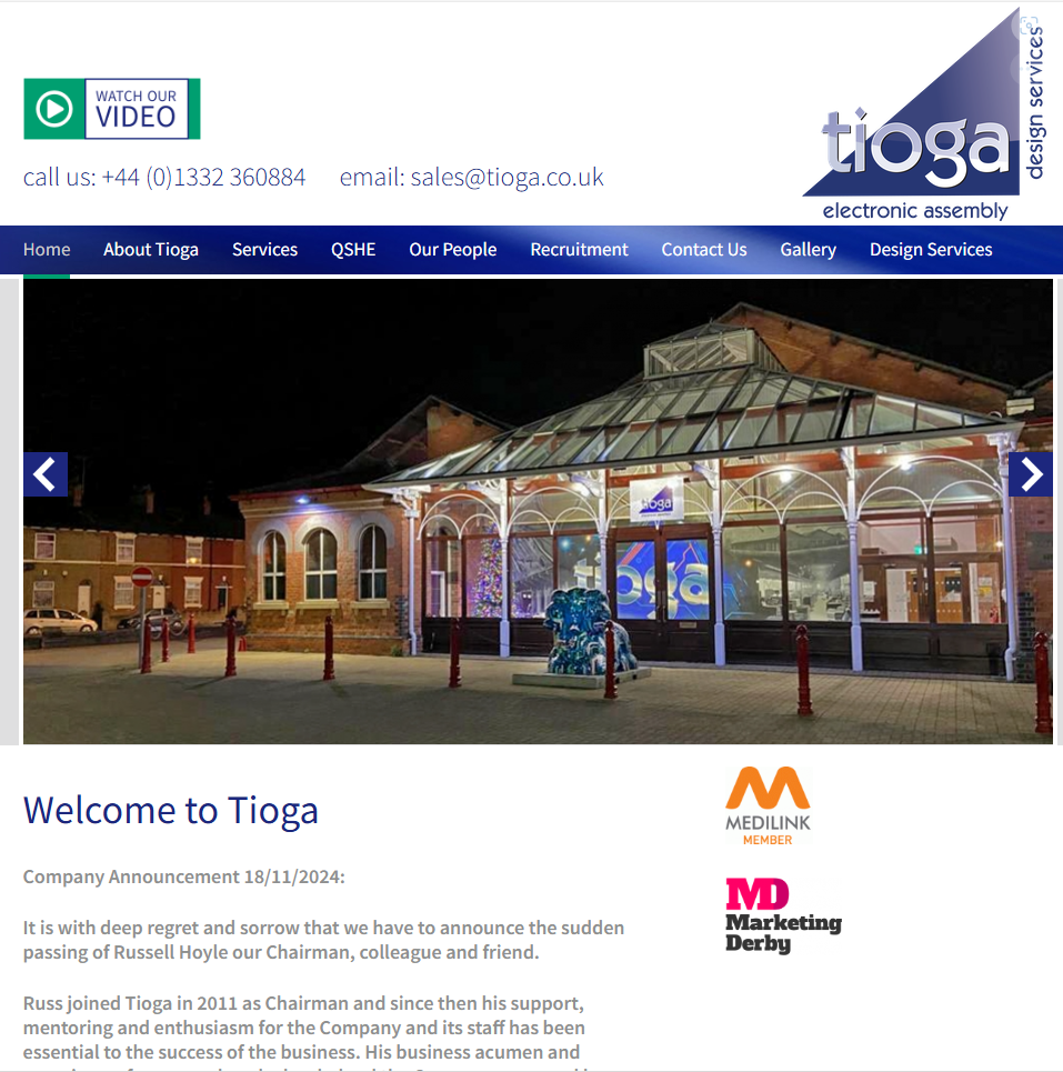 Tioga Ltd Website