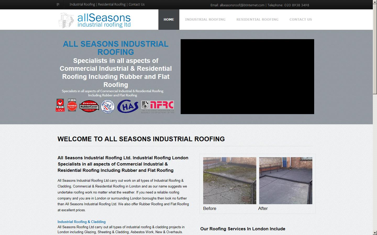 AllSeasons Industrial Roofing Ltd Website