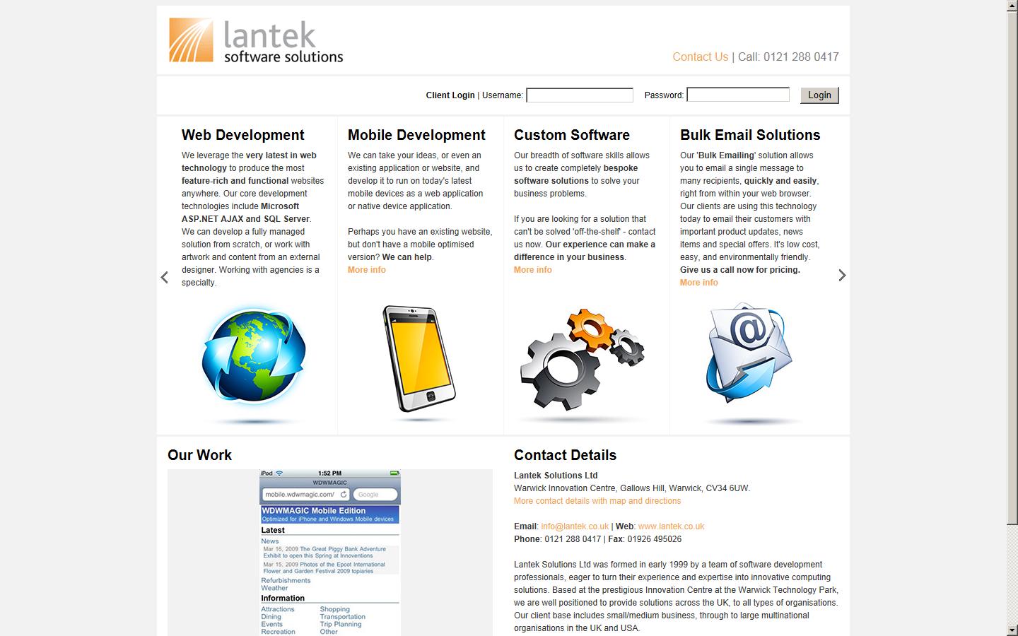 Lantek Solutions Ltd Website