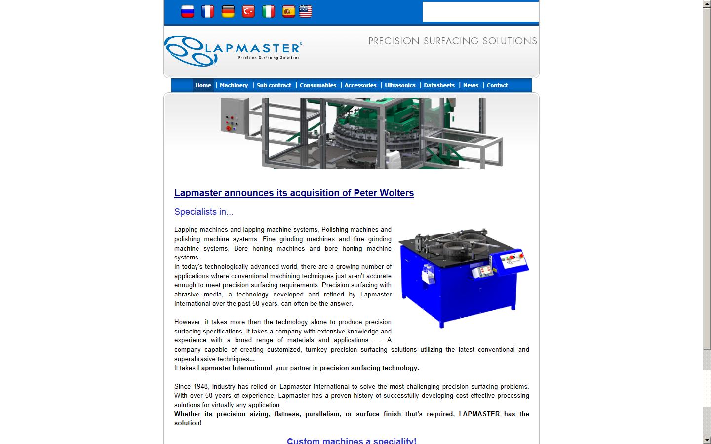 Lapmaster International Ltd - Ivybridge Website