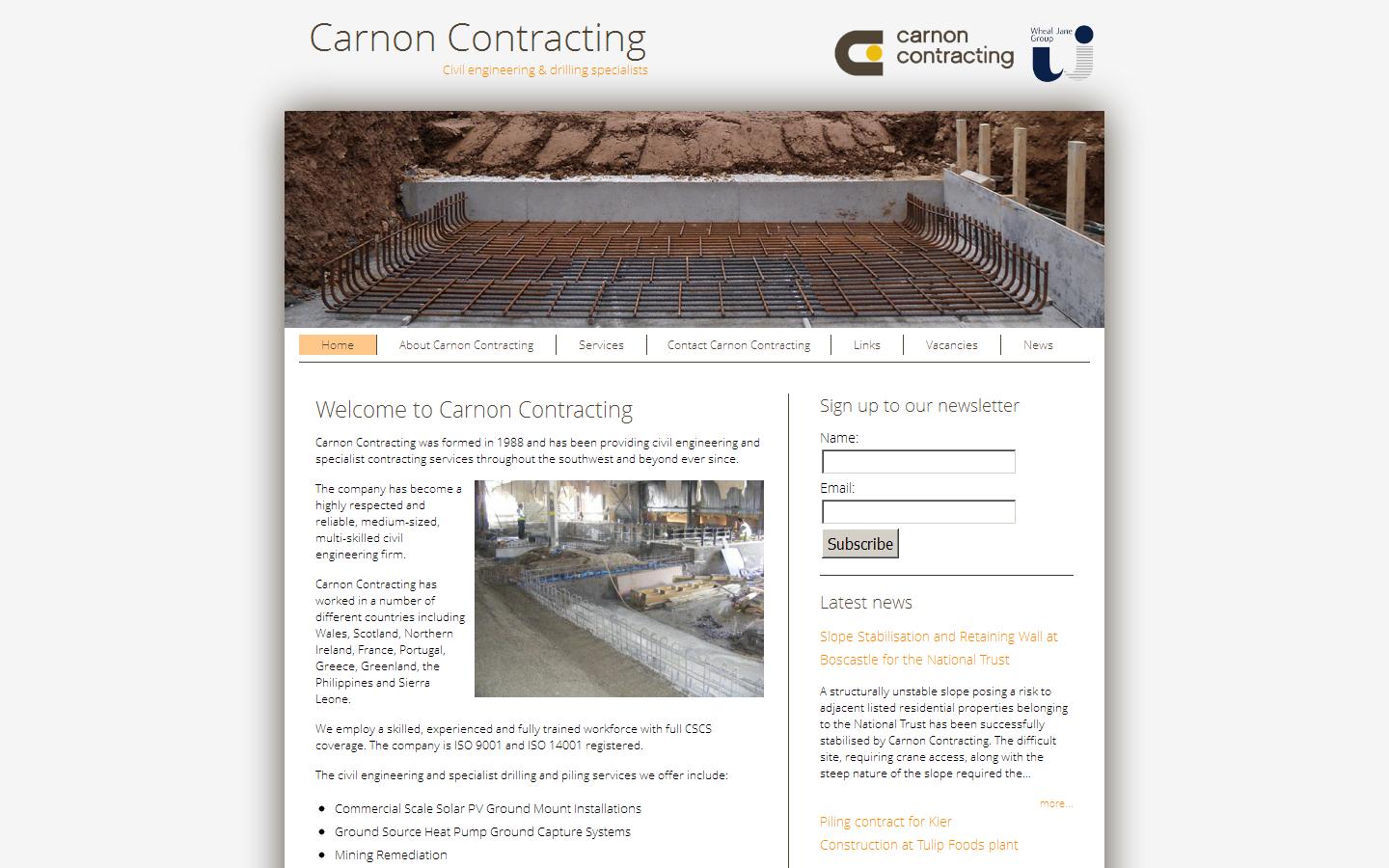 Carnon Contracting Website