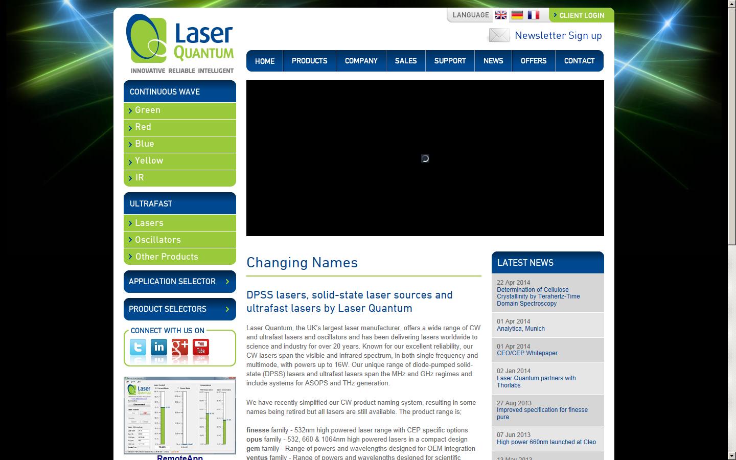 Laser Quantum Ltd Website