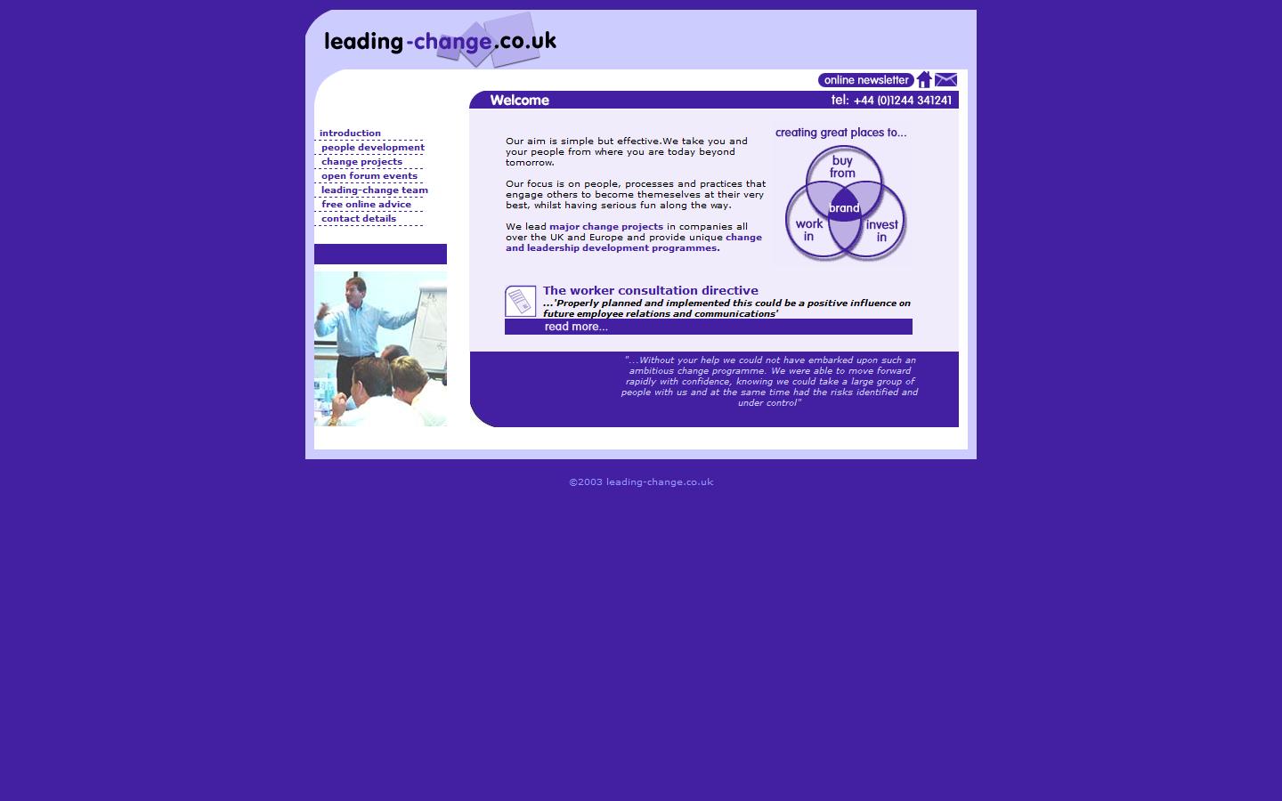 Leading-change.co.uk Website