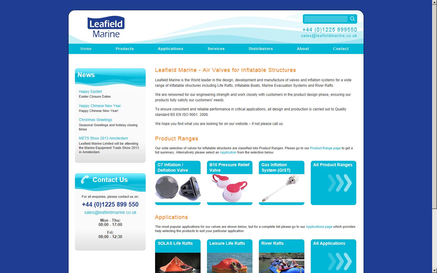 Leafield Marine Ltd Website