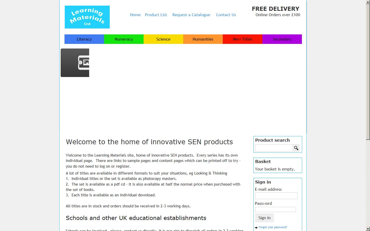 Learning Materials Ltd Website