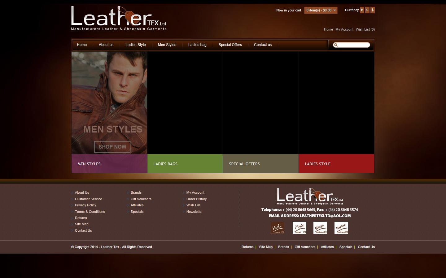 Leather Tex Ltd  Website
