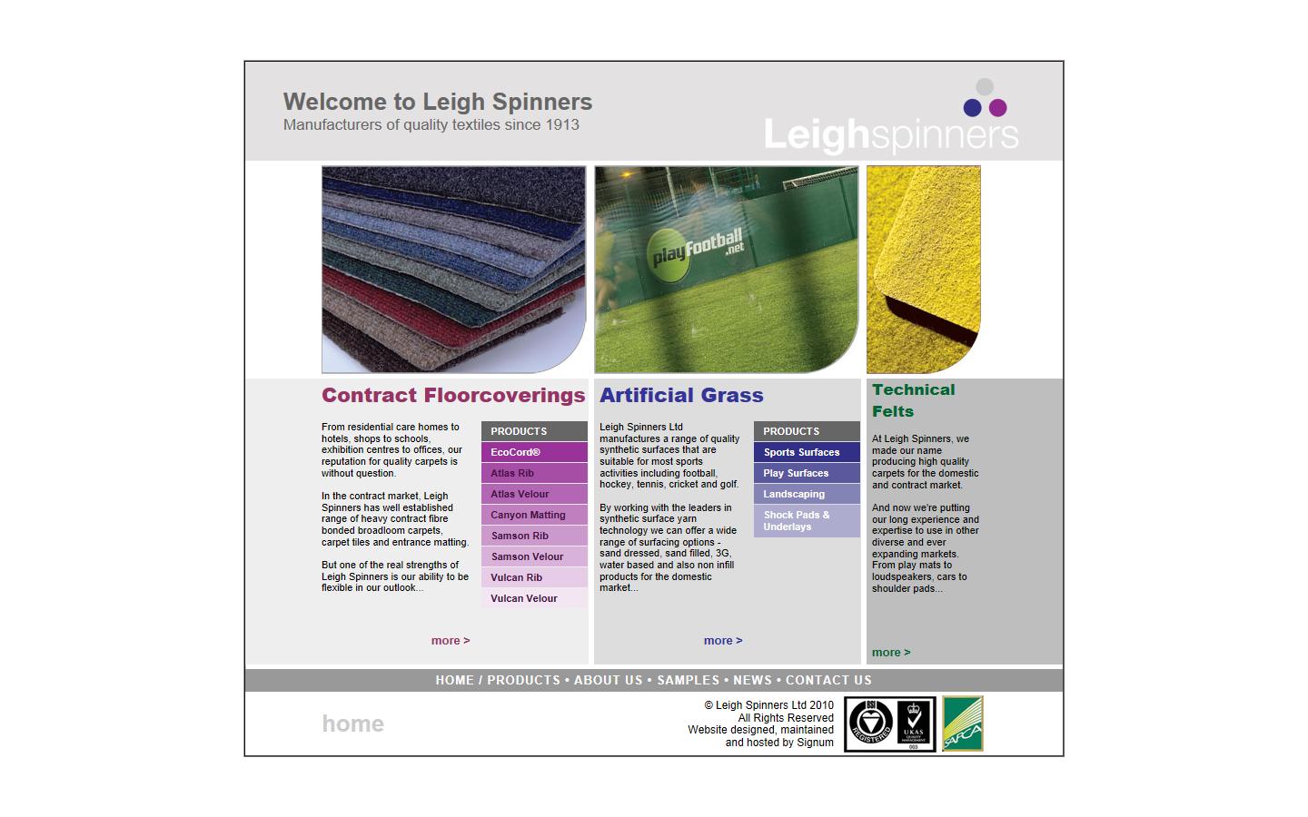 Leigh Spinners Ltd Website