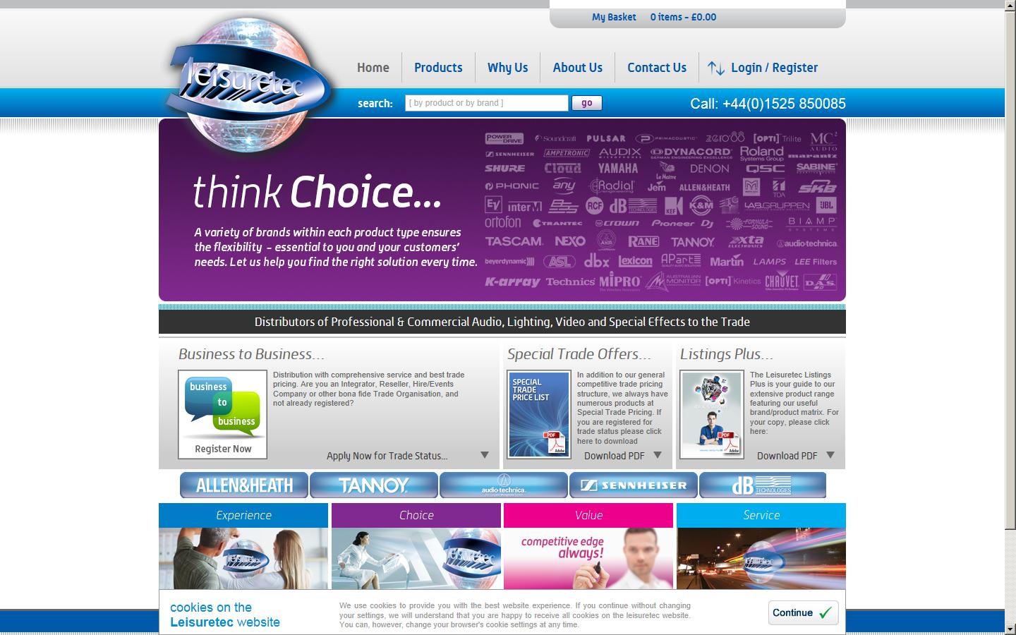 Leisuretec Distribution Ltd Website
