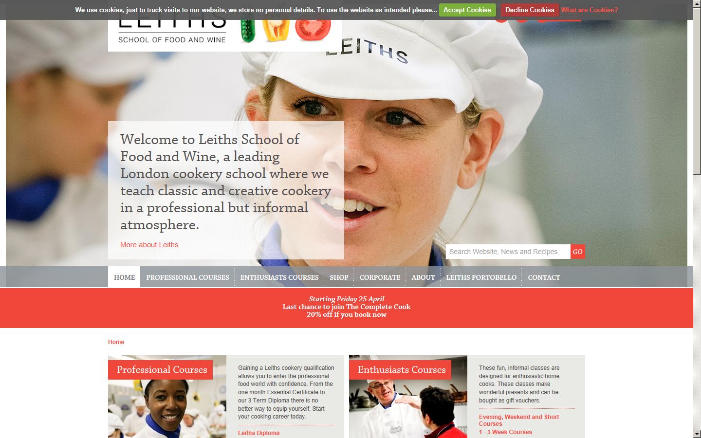 Leiths School of Food & Wine Ltd Website