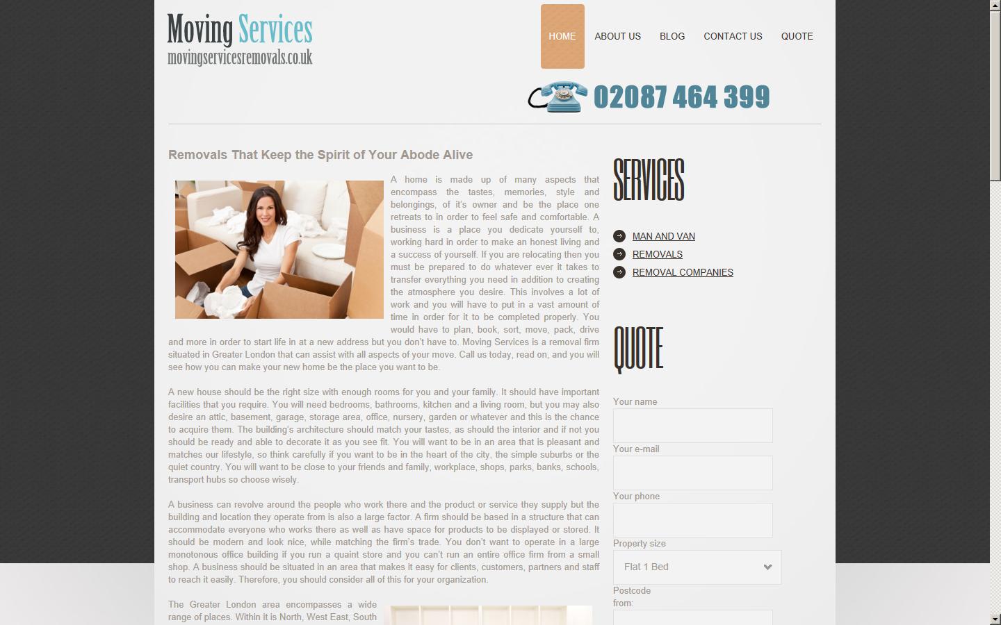Moving Services Removals Website