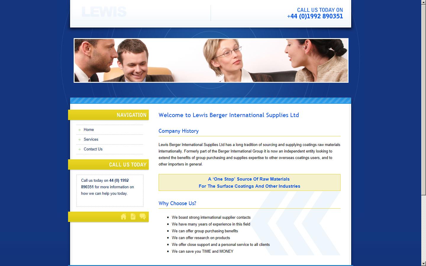 Lewis Berger International Supplies Ltd  Website