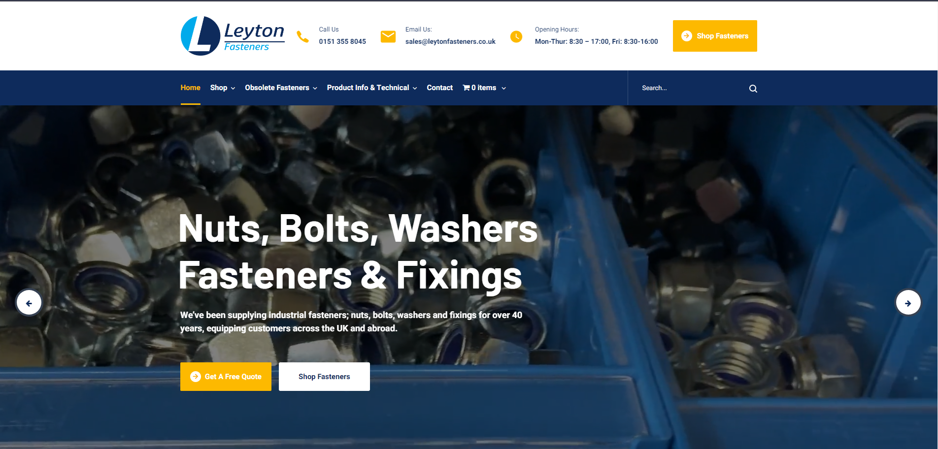 Leyton Fasteners Ltd Website