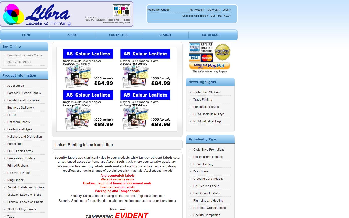 Libra Labels & Printing Website