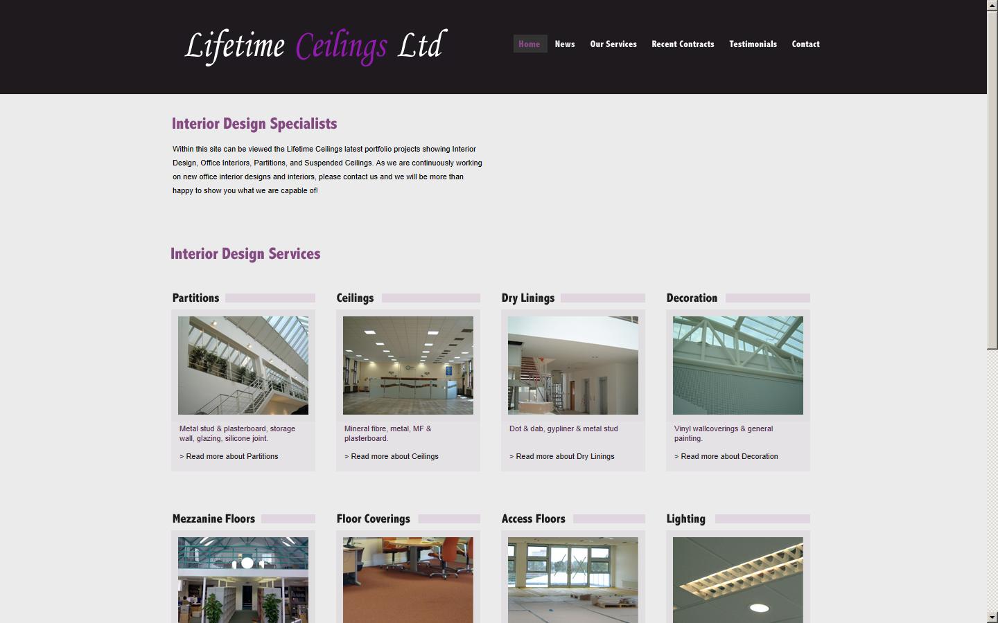 Lifetime Ceilings Ltd - Bolton Website