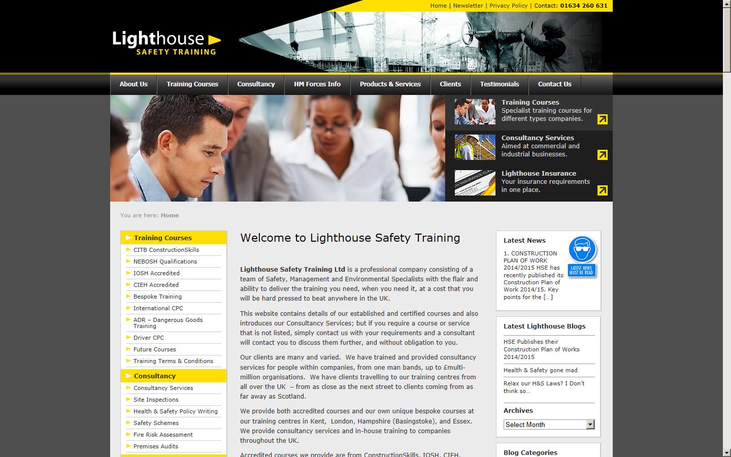 Lighthouse Safety Training Ltd Website