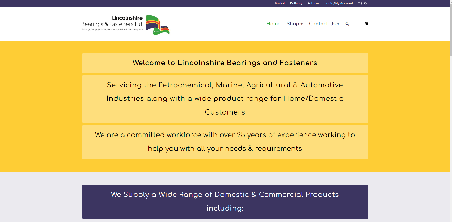 Lincolnshire Bearings & Fasteners Ltd Website