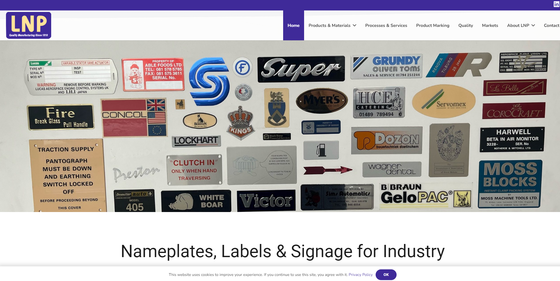 London Name Plate Manufacturing Co. Ltd  Website