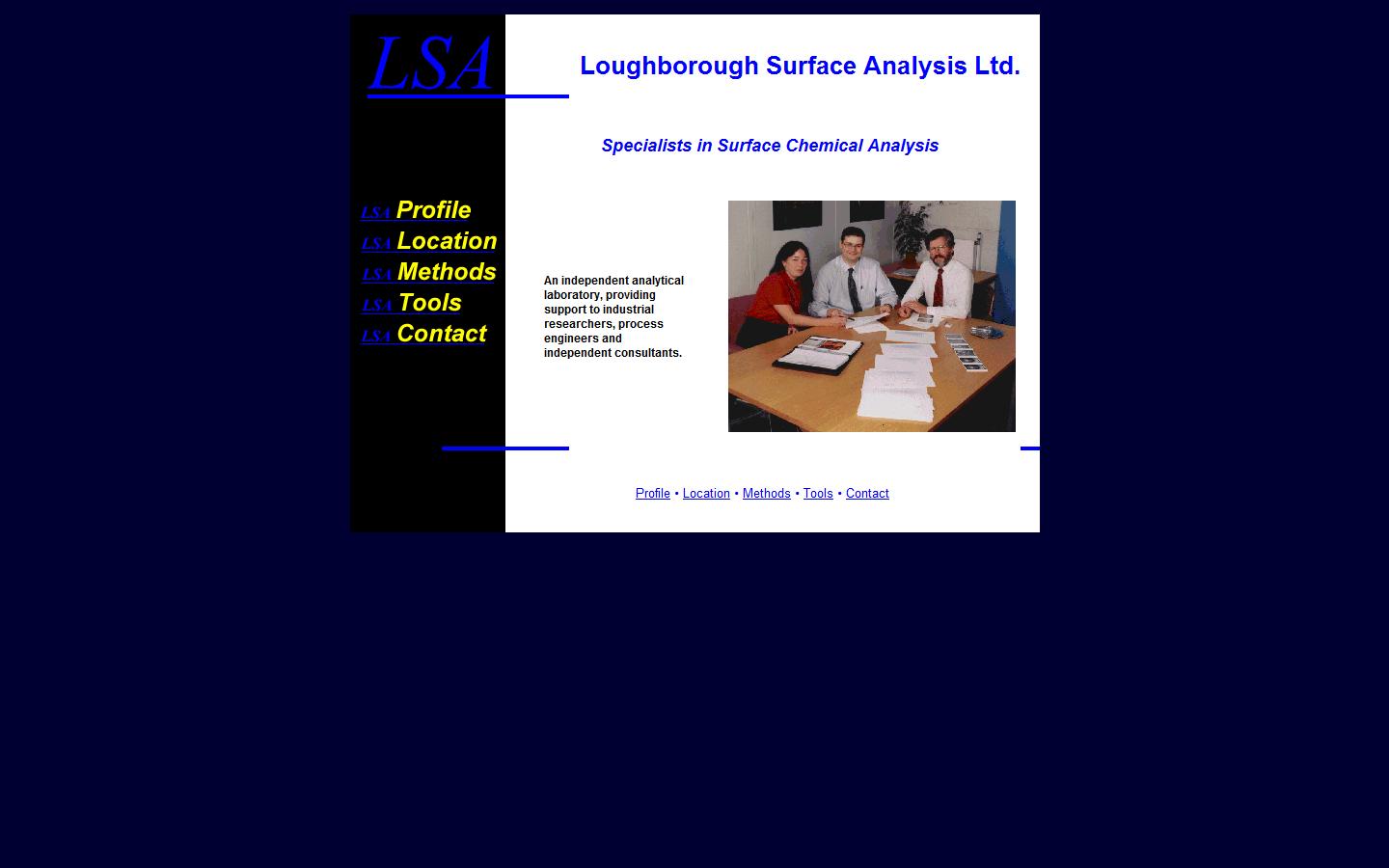 Loughborough Surface Analysis Ltd Website