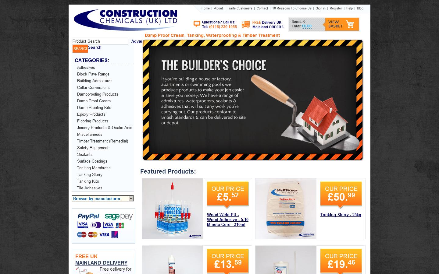 Construction Chemicals Website