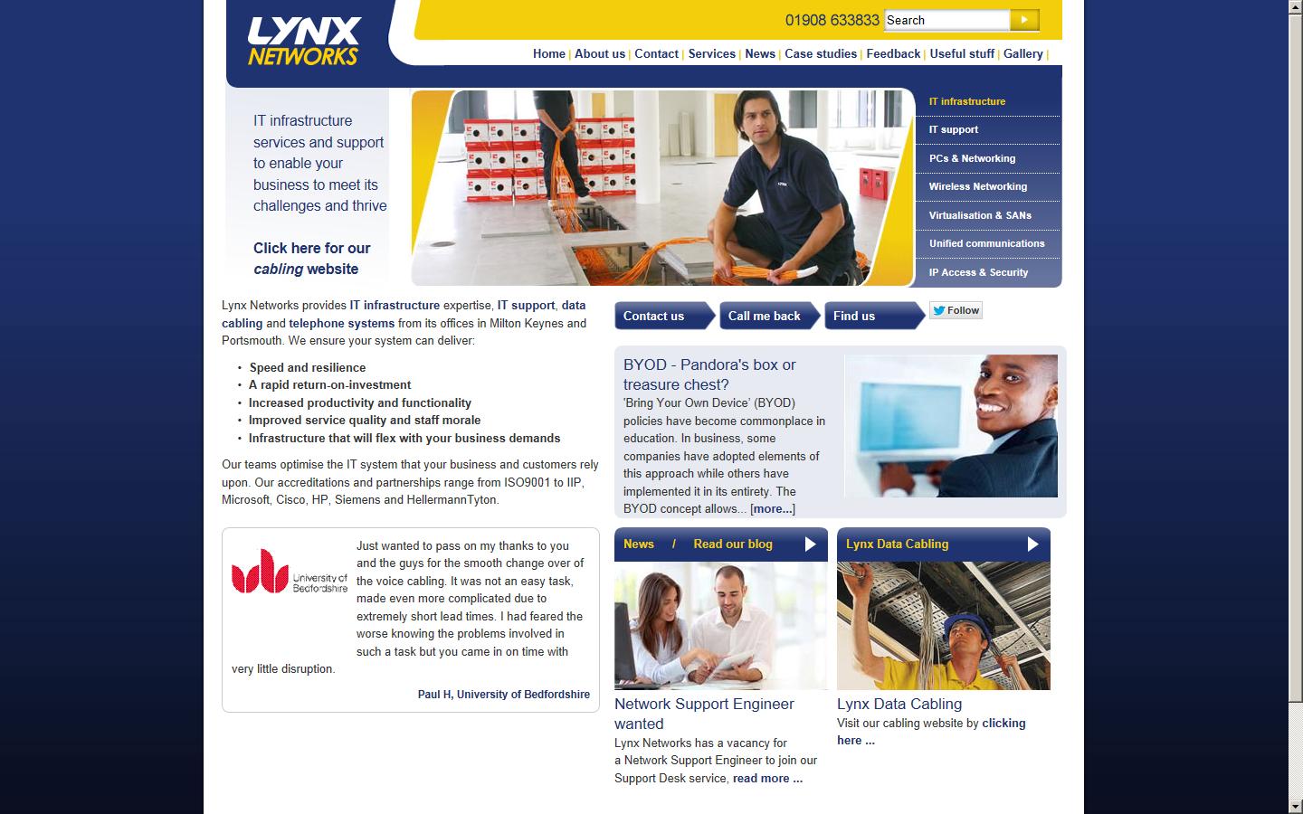 Lynx Networks plc Website