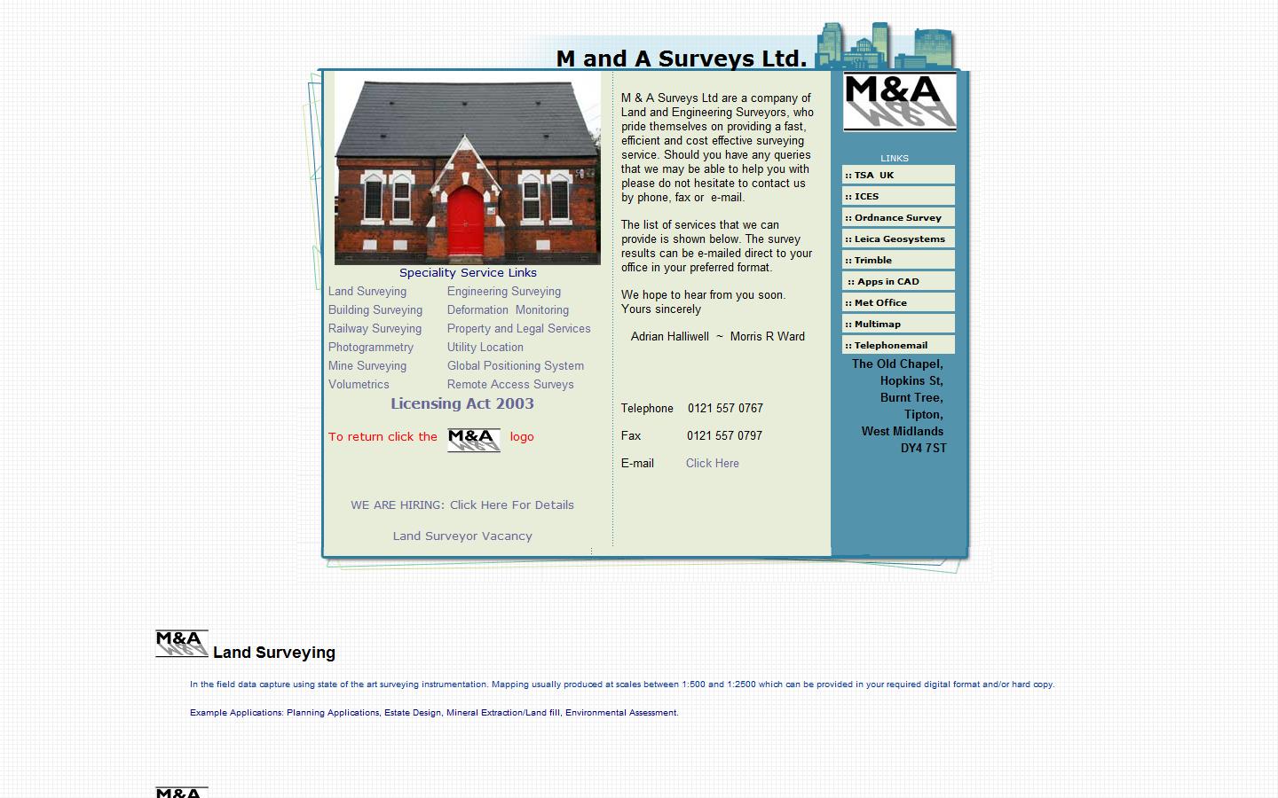 M and A Surveys Ltd Website