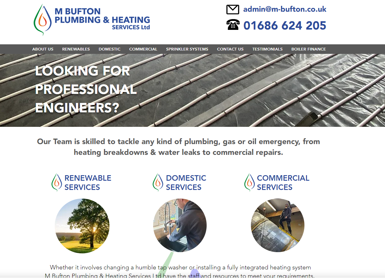 M Bufton Plumbing & Heating Services Ltd Website