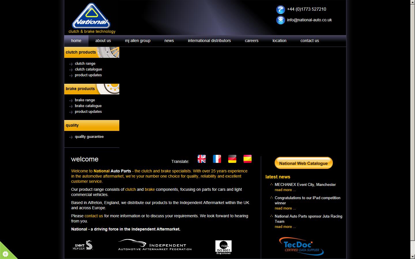 MJ Allen National Autoparts Ltd Website