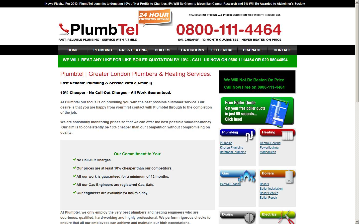 Plumbtel Ltd Website