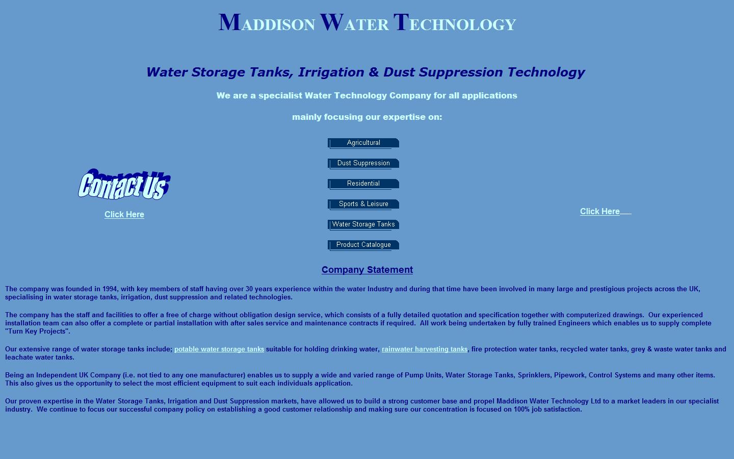 Maddison Water Technology Ltd Website