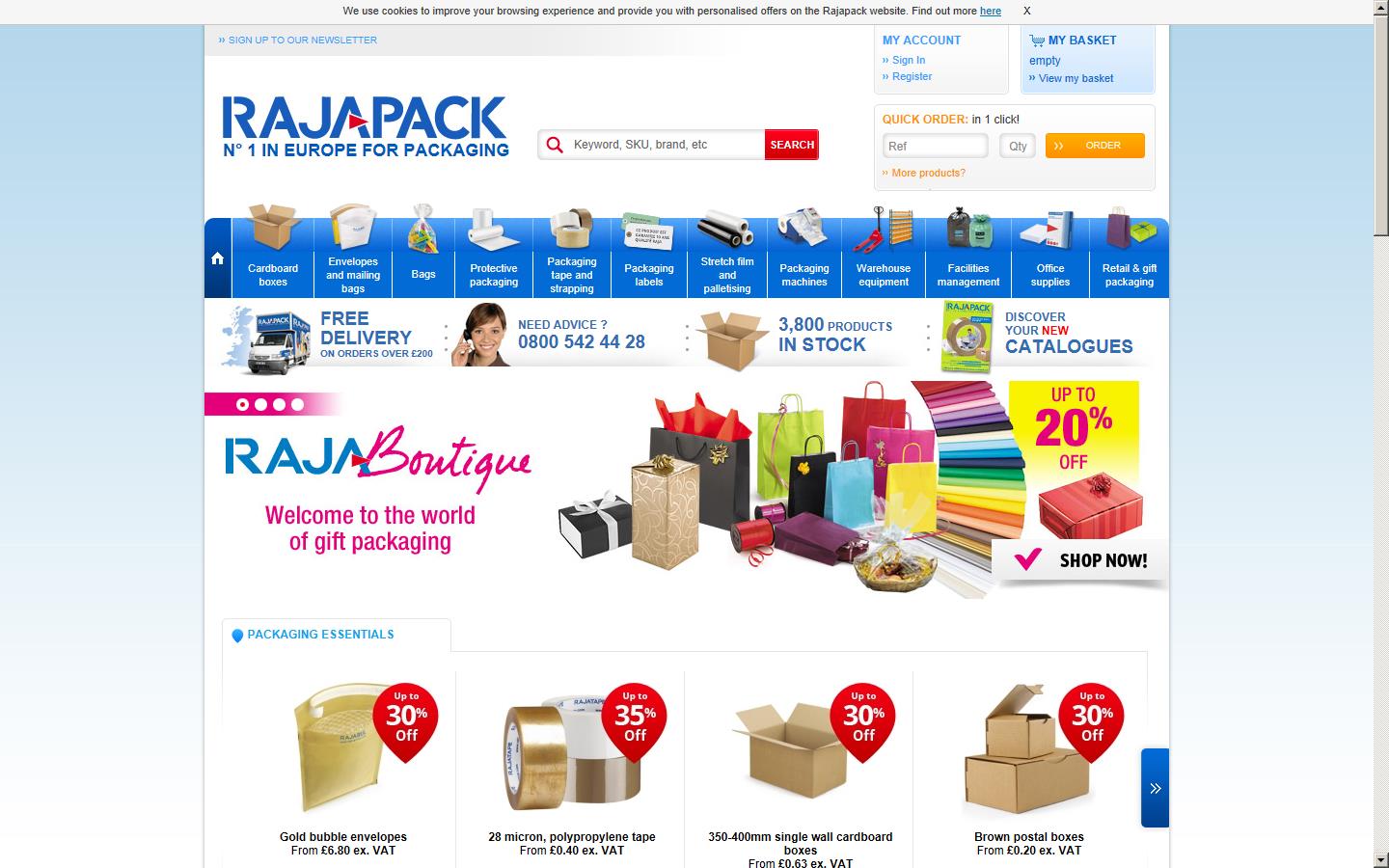 Rajapack Ltd Website
