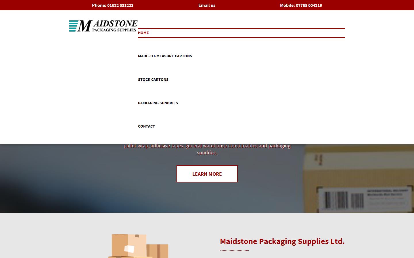 Maidstone Packaging Supplies Ltd Website