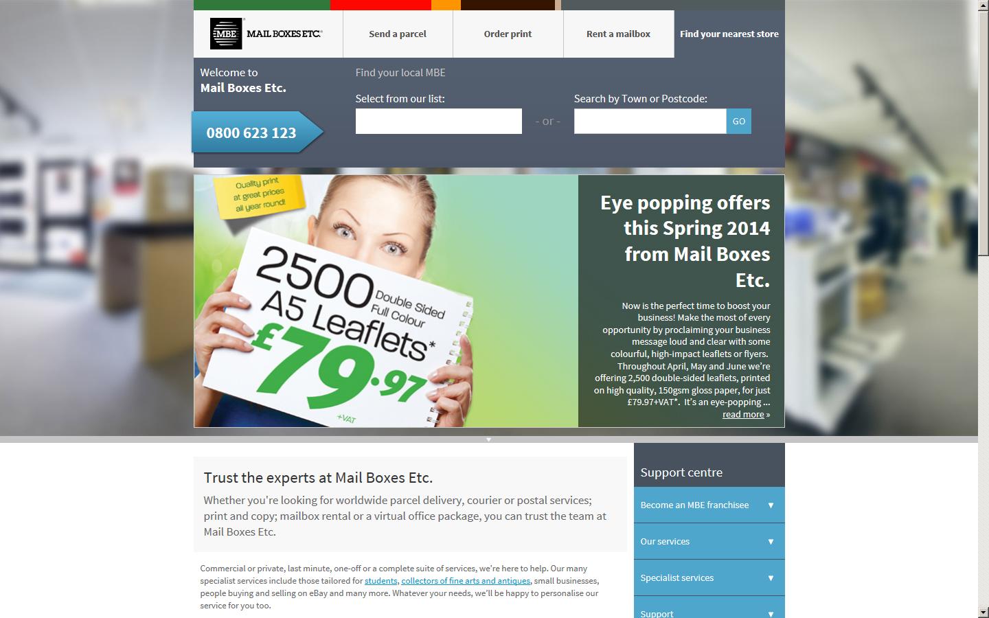 Mail Boxes Etc Website