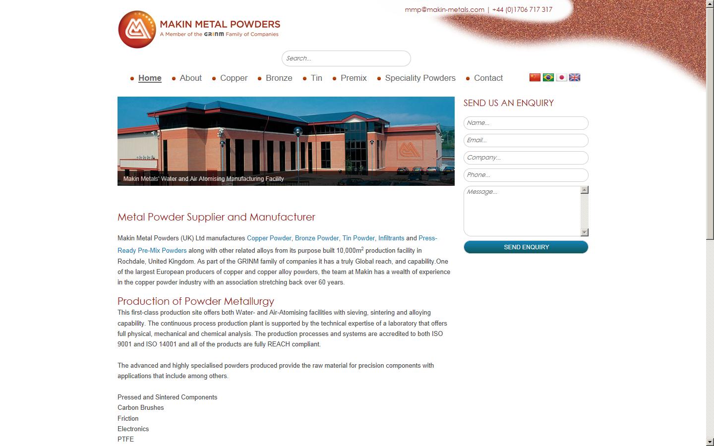 Makin Metal Powders Ltd - Rochdale Website