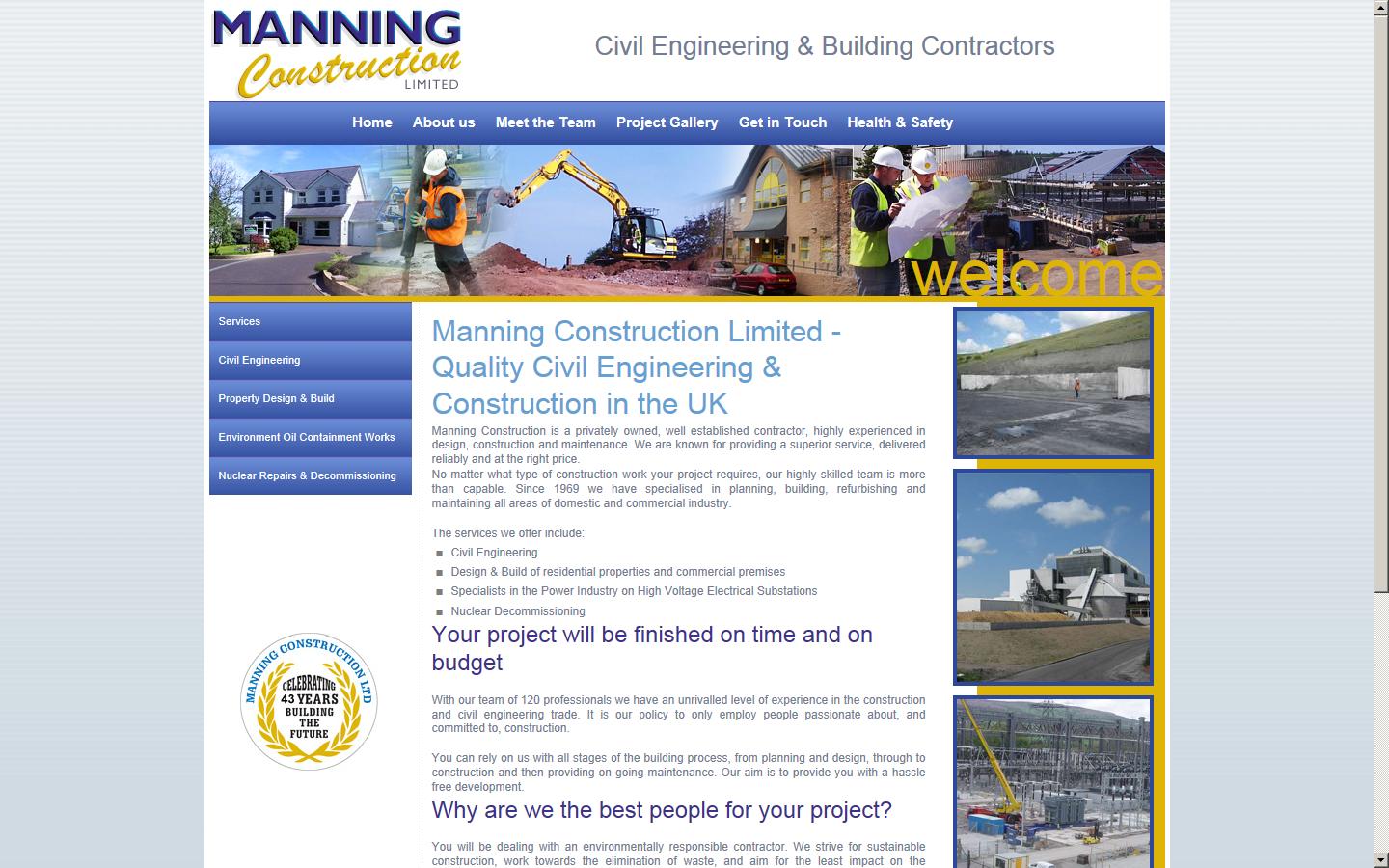 Manning Construction - Bridgend Website