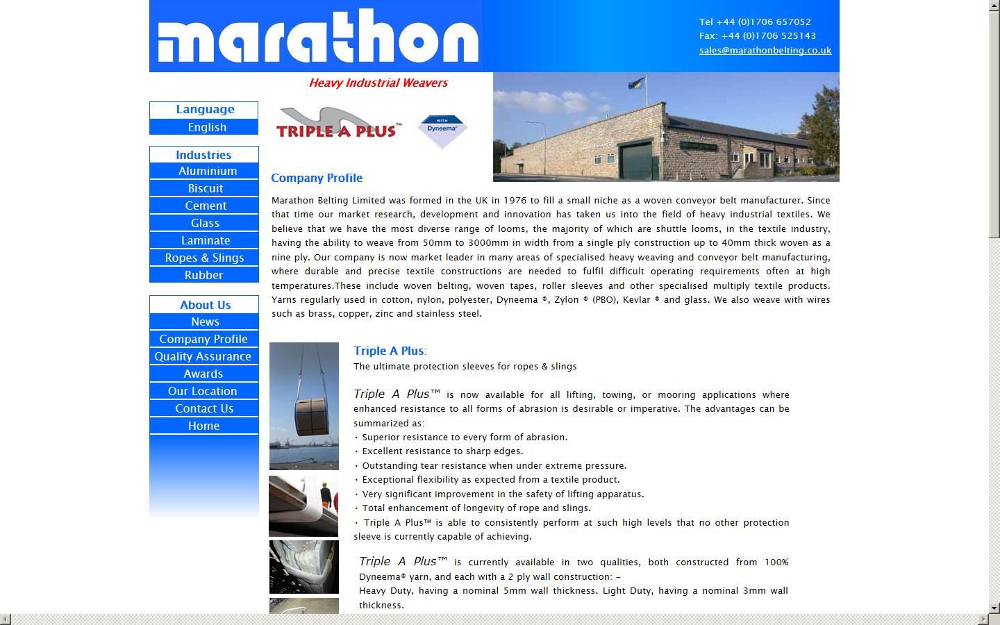 Marathon Belting Ltd Website