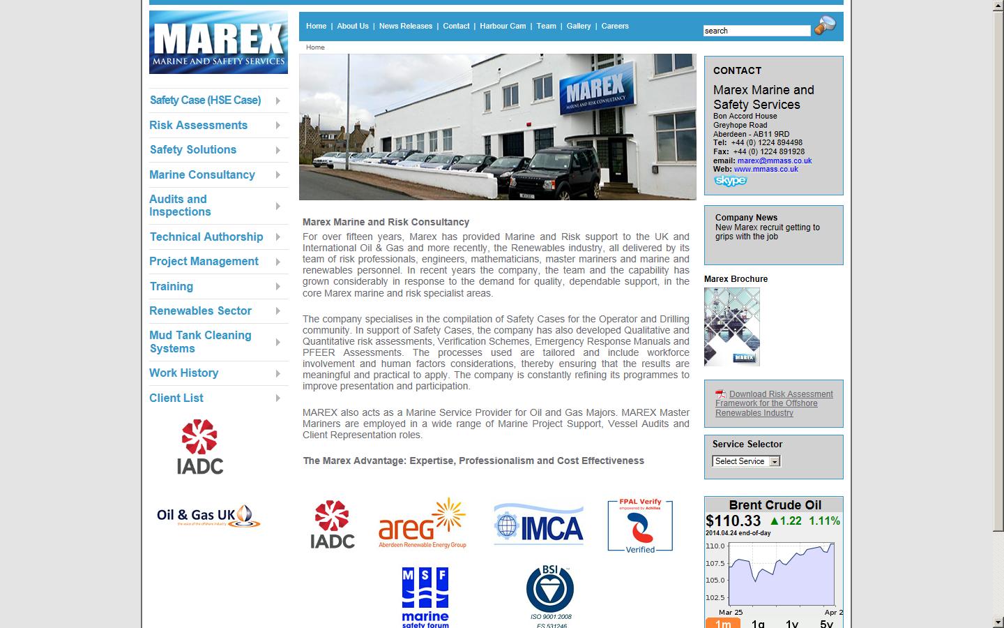 Marex Marine and Safety Services Website