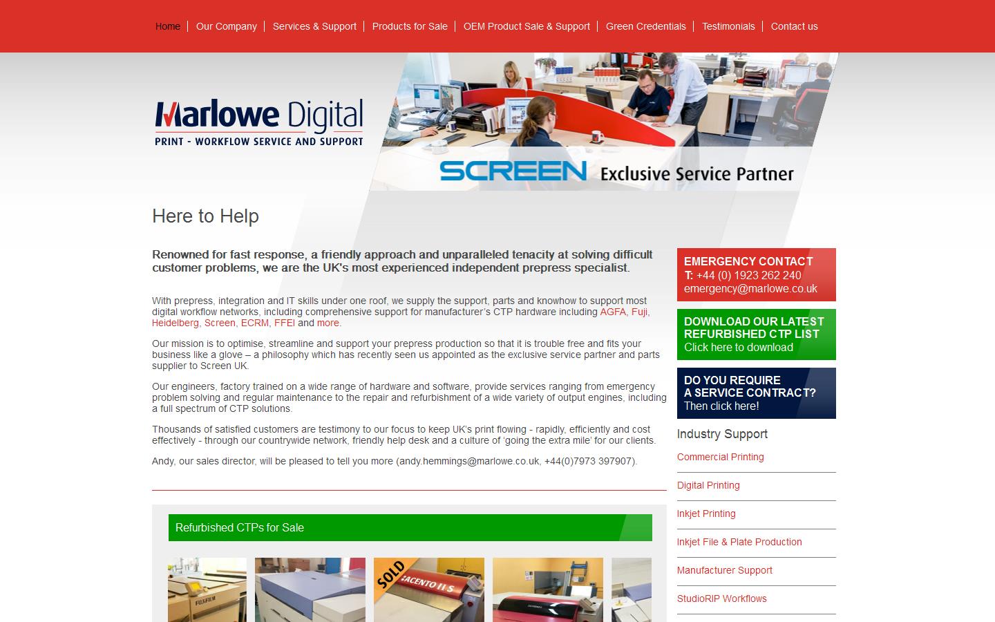 Marlowe Digital - Marlowe Graphic Services - Kings Langley Website